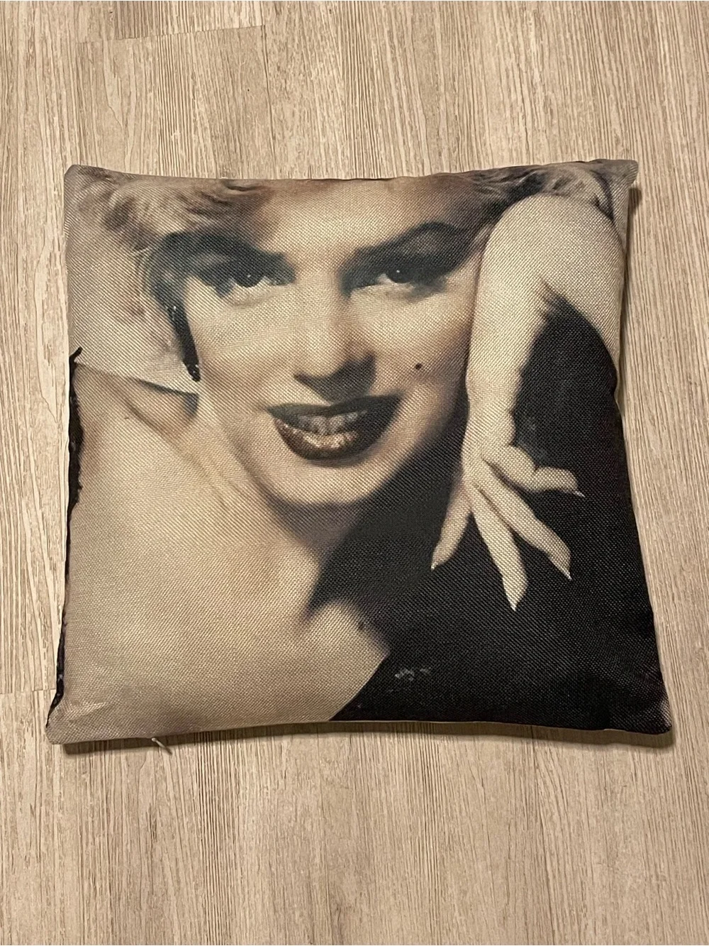 Decorative Black and Cream Portrait Accent Pillow